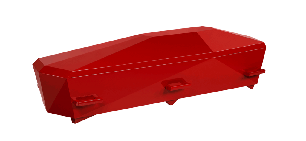 Diamant 32 gravkiste i rød høyglans designet av Jacob Jensen